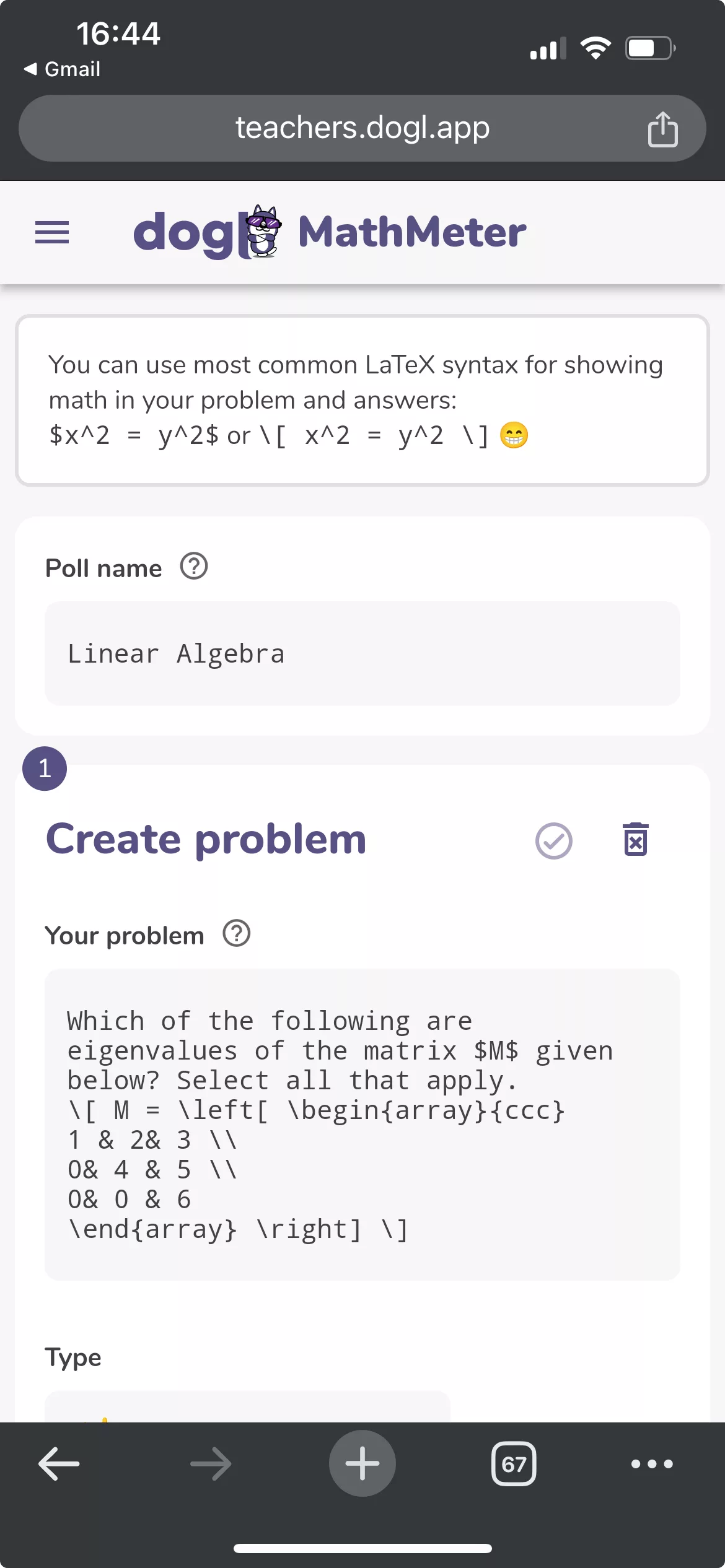 Dogl MathMeter on mobile